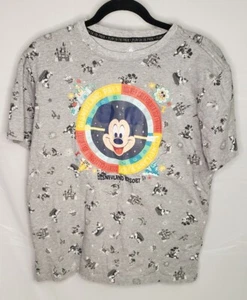 Disney Topolino "Gioca nel Parco" Disneyland Stampa All Over Adulto Tg Med - Foto 1 di 6