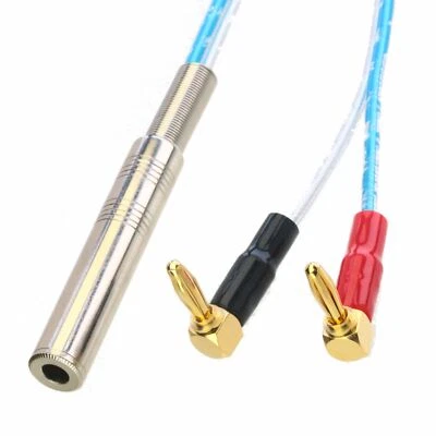 6.35mm 1/4" TS jack to bananas Elbow plug Audio amplifier speaker cable 1~16FT - Image 1 of 4
