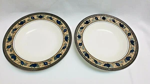 Mikasa Arabella Intaglio CAC01 Large Rim Soup Bowls 9 3/8" Dinnerware Lot of 2 - Picture 1 of 4