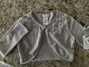 NWT, Bonnie Jean Youth Size Large Cropped Sweater (2384)  Cotton Metallic - Picture 1 of 5