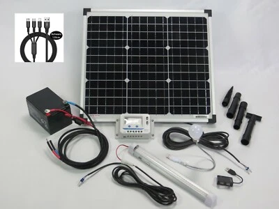 30 W Solar Insel Anlage Photovoltaik Akku Regler Solarmodul PV LED USB Leuchte - Bild 1 von 4