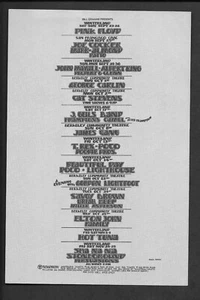 PINK FLOYD Elton John Cat Stevens G Lightfoot  BG Concert Handbill 1972  SF - Picture 1 of 1