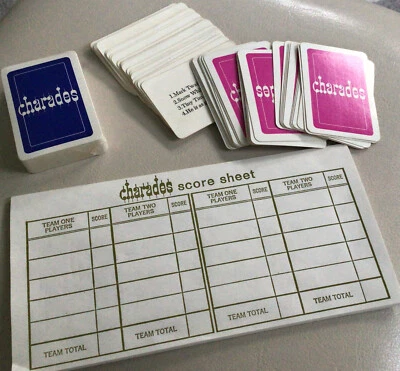 Vintage Charades Party Game Replacements Score Sheet Pad Pink Blue Cards 1968 - Image 1 of 3