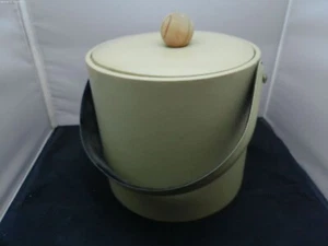 Vintage Barware, Year Unknown Faux leather Ice Bucket Tan - Picture 1 of 4
