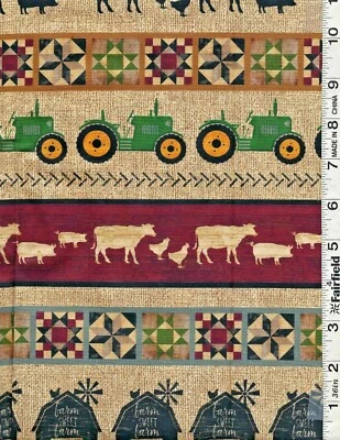 Edredón múltiple a rayas de granero de Benartex btp Foto 1 de 2