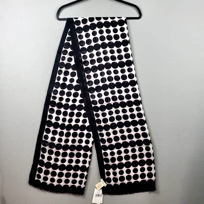 Bufanda Kate Spade New York Sin Temporada Mini Punto Estampado Oblongo OS Negro Blanco Rosa Foto 1 de 4