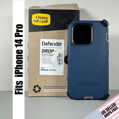 OtterBox Defender Case for iPhone 14 Pro - Blue Suede Shoes w/ Holster Clip - Image 1 of 4