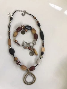 Silpada SET, Brass, Pearl, Horn, Shell Necklace N1787 & Bracelet B1776 Set $193 - Picture 1 of 12