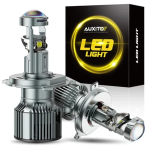 2X RHD H4 BI LED PROJECTOR LENS 40000LM 160W+500% Car Headlight Bulbs 9003 Hi/Lo - Picture 1 of 11