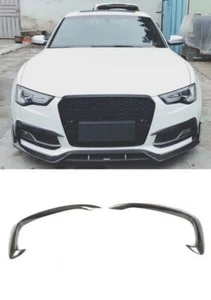 For Audi A5 Sline S5 12-16 Front Light Bumper Canards Splitter Fins REAL CARBON - Bild 1 von 5