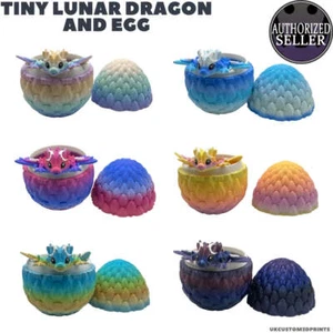 3D Printed Tiny Lunar Dragon and Egg - Articulated - Fidget Gift - Picture 1 of 5