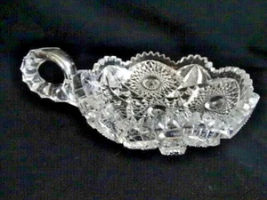 EAPG Clear Imperial NUCUT #453 Sägezahnrand Griff Bon Bon Berry Bowl - Bild 1 von 12