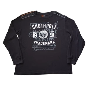 Vintage South Pole Thermal Shirt XXL Black Embroidered Logo Long Sleeve Y2K - Picture 1 of 16