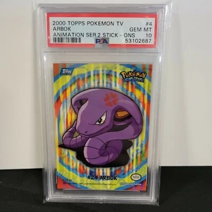 2000 Topps Pokemon TV Animation Series 2 Stick-Ons Arbok #4 PSA 10 Gem Mint - Picture 1 of 4