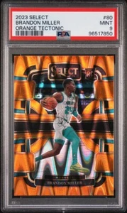 2023 Panini Prizm Select Brandon Miller Orange Tectonic RC PSA 9 Low Pop. - Picture 1 of 2