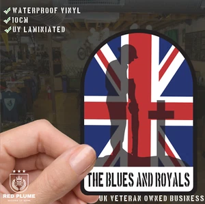 Blues and Royals Remembrance Soldier Vinyl Sticker - UV Laminated - 10cm - Picture 1 of 4