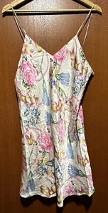 Victoria's Secret Vintage Gold Label 90’s Floral 100% Silk Slip Dress Size M - Picture 1 of 4
