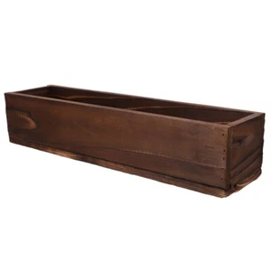 Wooden Flower Pot Rectangle Planter Box Bonsai Cute Succulent Pots - Picture 1 of 12