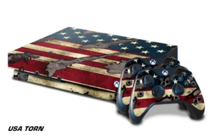 Recubrimiento de consola Xbox One X con 2 calcomanías de controlador batalla TORNADO EE. UU. bandera fuerte EE. UU. - Imagen 1 de 1
