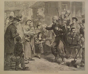 WOUNDED FRENCH SOLDIER RETURNING HOME HARPER'S WEEKLY 1871 - Picture 1 of 2
