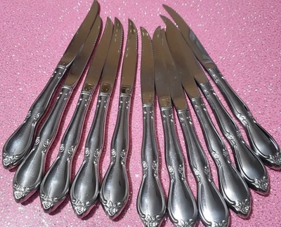 FACAS DE BIFE COMUNITÁRIAS ONEIDA CHATELAINE conjunto de aço inoxidável 11 9 1/8" borda serrilhada - Imagem 1 de 4