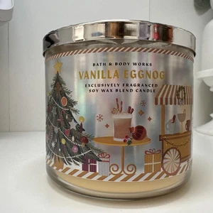 Vela perfumada grande de 3 mechas Bath & Body Works VANILLA EGGNOG 14,5 OZ - Imagen 1 de 3