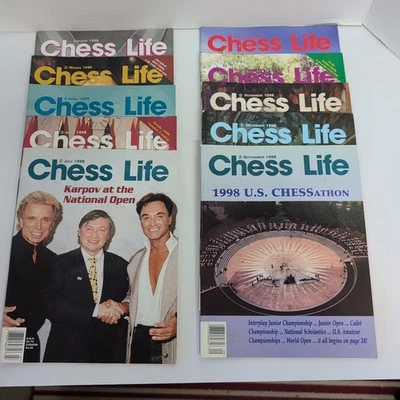 Chess Life Magazine 1998 - 10 Issues Nice Condition Kasparov Karpov - Image 1 of 4