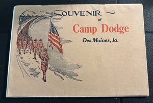 WWI Army Souvenir CAMP DODGE Des Moines Iowa Foldout Booklet 36 Views - Picture 1 of 5