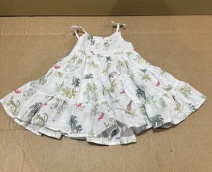 Silver Cross Jungle Summer Dress In White - Size 6-9 Months - New Missing Tags - Picture 1 of 5