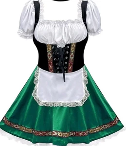  Womens Oktoberfest Costume Outfits German Bavarian Beer Large Green - Picture 1 of 1