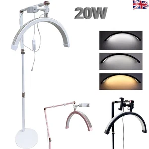 16in 20W LED Half Moon Beauty Lamp Floor Light Adjustable Angle 3000K-6000K UK - Picture 1 of 11