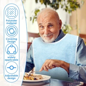4 Pcs Adult Bibs Adjustable Clothing Protectors for Adults Reusable Bibs qivwe - Picture 1 of 11