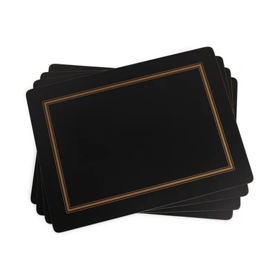Placemats Classic Black Collection | Conjunto de 4 | Tapetes resistentes ao calor | Cortiça-Ba... - Imagem 1 de 4