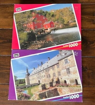 2 Sealed Vintage Prestige 1000 Pieces Puzzles Old Red Mill Lembeck Castle - Image 1 of 4