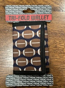 Football Tri-Fold Wallet Nylon Football Print NWT  - Picture 1 of 3