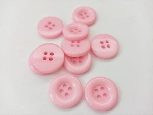 Pink Sewing Buttons 18mm (3/4") Pink Resin Chunky Buttons Girls Clothing Crafts - Picture 1 of 1