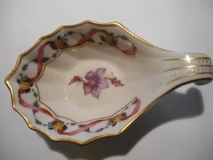 antique richard ginori porcelain ladle purple gold white tea bag holder - Picture 1 of 5