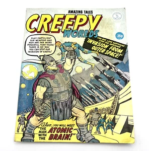 Creepy Worlds #209 1983 Invasion Atomic Brain Puny Earthling UK Comic Reprint - Picture 1 of 11