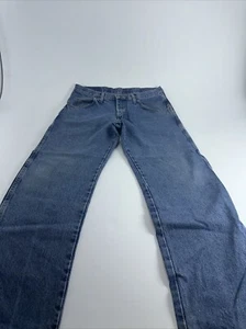 Pantalones de mezclilla Wrangler para hombre talla 35x30 calce relajado azul enjuagado mediano usados - Imagen 1 de 12