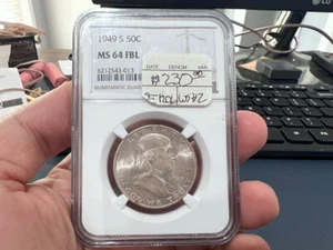 1949-S 50c Franklin NGC MS64 FBL (AEJ) - Picture 1 of 4