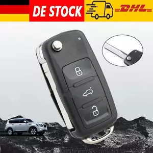 Klappschlüssel 3 Tasten Autoschlüssel Gehäuse Auto Für VW Skoda Seat Golf Neu - Bild 1 von 9