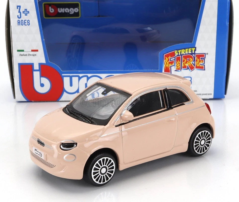 MODELLINO AUTO STATICO BURAGO FIAT 500E FULL ELECTRIC 2021 ROSA SCALA 1/43 - Immagine 1 di 4