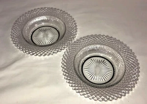 2 Westmoreland ENGLISH HOBNAIL CRYSTAL W/BLACK* 6 1/2" GRAPEFRUIT BOWLS* - Picture 1 of 2