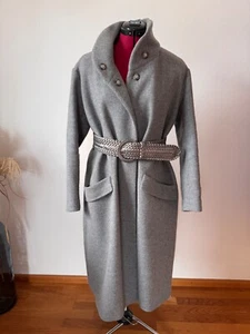 Zara Mantel Gr. M elegant, mit Wolle, grau mit Gürtel - Bild 1 von 11