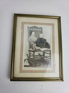 Vintage framed picture of dolls, ca. 1940s - Foto 1 di 7