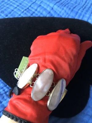 PULSERA ANCHA MÉXICO ESTERLINA TWEEDS MADREPERLA NUEVA Foto 1 de 4