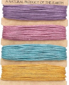 Cord, Hemp, 120 Foot Set Polished 1mm Hemp Cord Pastel Mix with 20lb Test - Picture 1 of 3