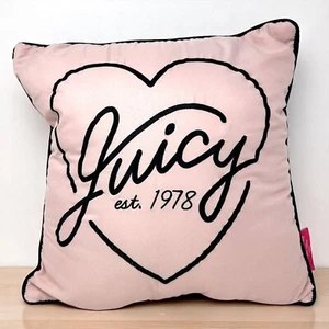 Juicy Couture Pink Throw Pillow Heart Home Decor Accent Logo Baddie Coquette Y2K - Picture 1 of 15