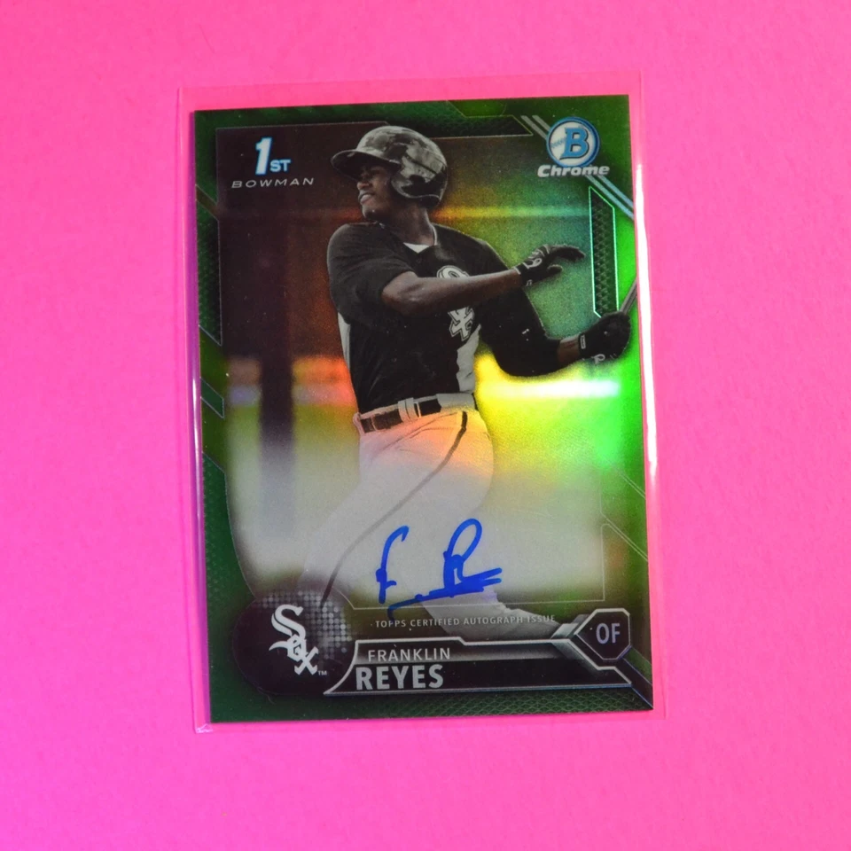 FRANKLIN REYES 2016 BOWMAN CHROME GREEN REFRACTOR AUTO ROOKIE #d/99 WHITE SOX K# - Image 1 of 1