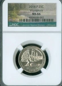 2018 P VOYAGEURS QUARTER NGC MS66 PQ   . - Picture 1 of 2